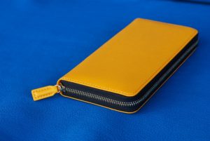 ノブレッサカーフ：革色イエロー　『ラウンド長財布』